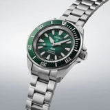 Seiko SRPL53K1 Prospex PADI 60th Anniversary 4R Compact Mechanical Diver’s Watch in Underwater Green - Bijoux Eclore