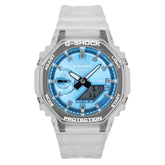 Casio GA2100BM-7A2 G-Shock Analog-Digital Sky Blue Dial Translucent Resin Band Watch - Bijoux Eclore