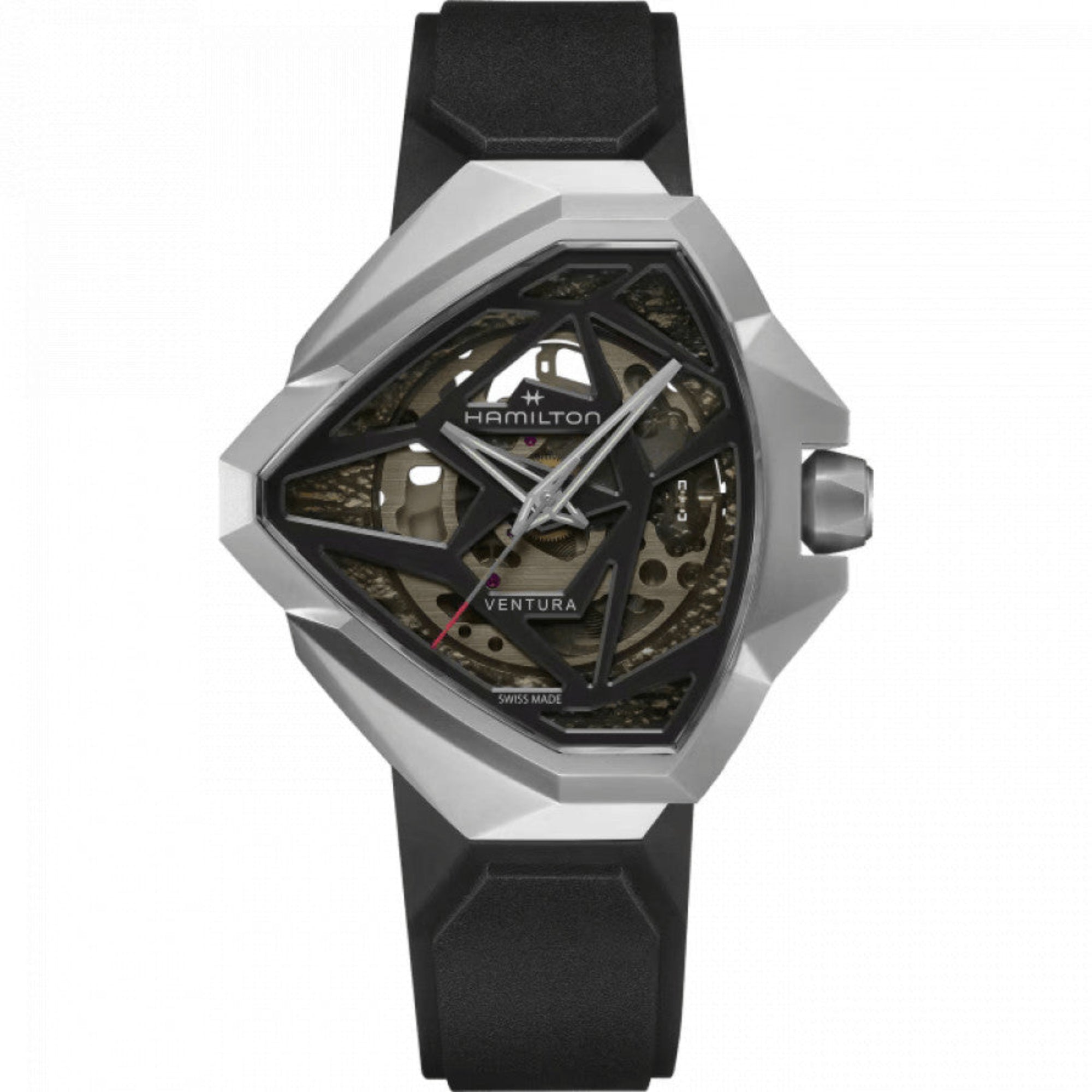 Hamilton H24635330 Ventura Edge Skeleton Automatic Black Rubber Strap - Bijoux Eclore