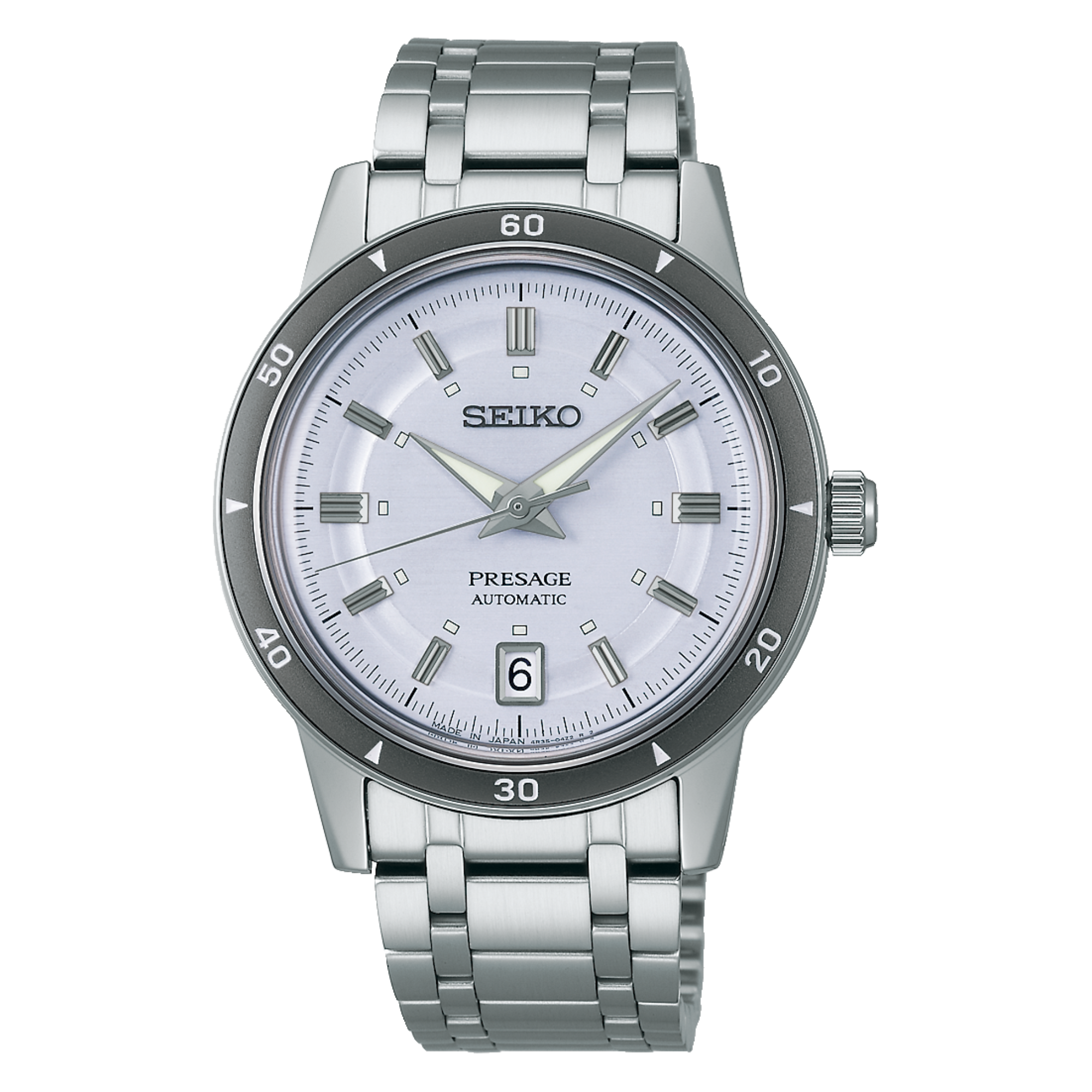 Seiko SRPL73J1 Presage Style 60s in Silvery Violet Dial Automatic Men's Watch - Bijoux Eclore