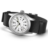 Hamilton Khaki Field Mechanical White Dial Fabric Strap Men's Watch H69439910 - Bijoux Eclore