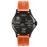 U-Boat Darkmoon Black PVD Black Dial Orange Strap Watch 9538 - Bijoux Eclore