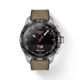 Tissot T-Touch Connect Solar Black Dial Beige Leather Strap Watch T121.420.47.051.07
