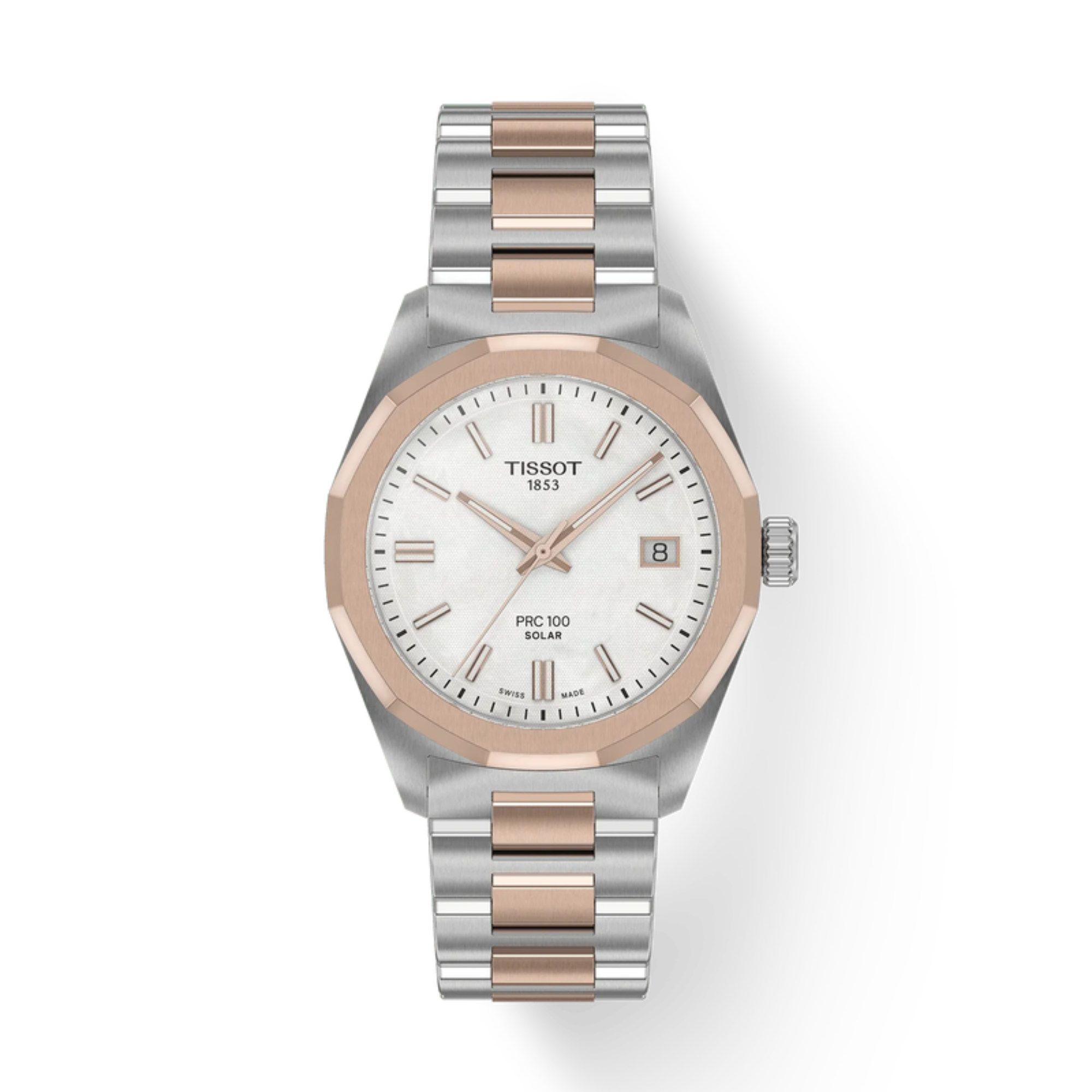 Tissot PRC 100 Solar Quartz 34mm Bicolour Ladies Watch T1518222211100 - Bijoux Eclore