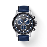 Montre Tissot Supersport Chrono avec bracelet en cuir bleu T125.617.17.051.03