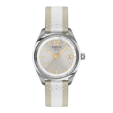 Tissot PR 100 Quartz 34mm Silver Dial Grey Fabric Strap T150.210.17.037.00 - Bijoux Eclore