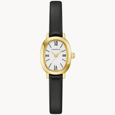 Caravelle by Bulova Ladies Classic Quartz Gold-Tone Stainless Steel White Dial Leather Strap Watch 44L269 - Bijoux Eclore