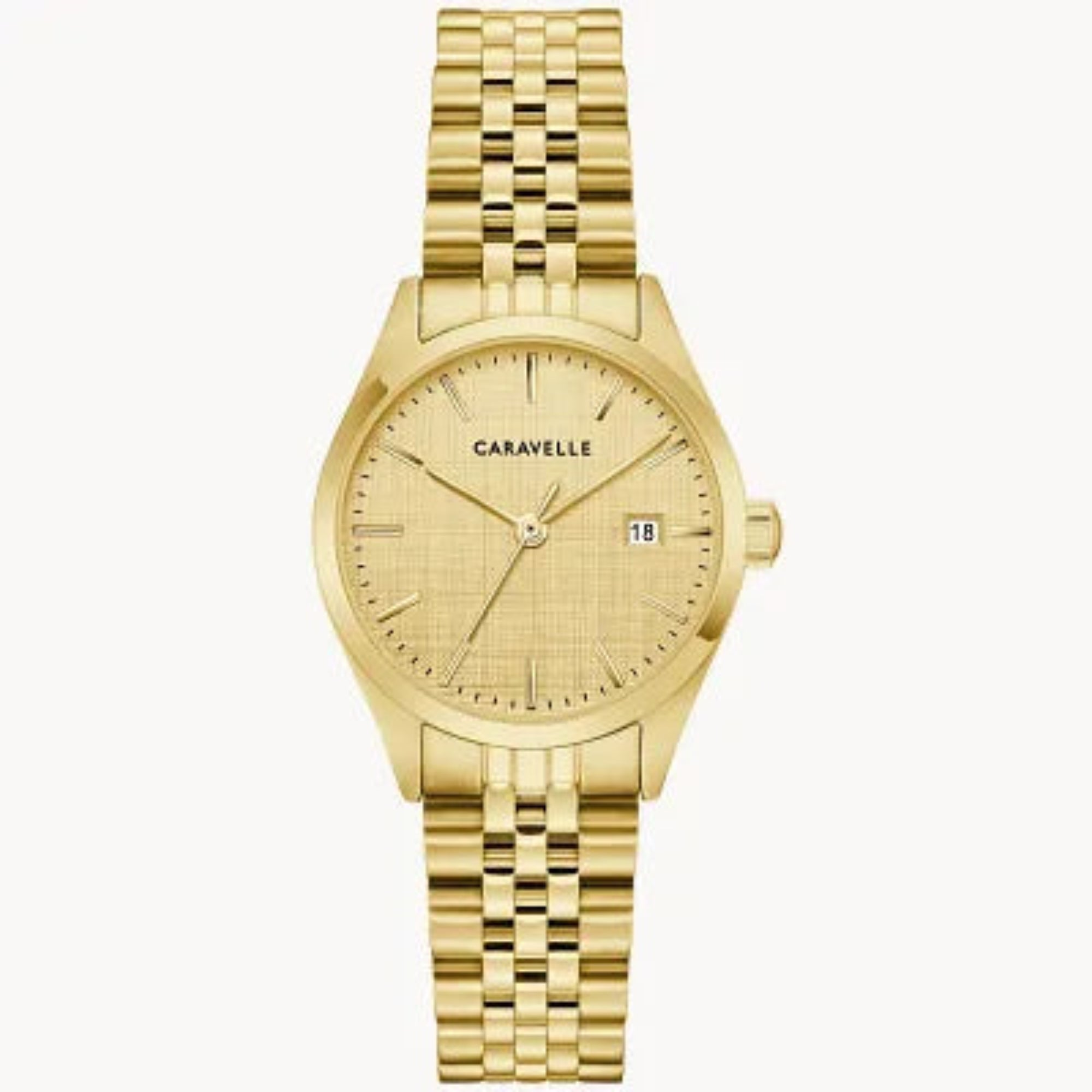 Caravelle by Bulova Vintage Dress Black Dial Stainless Steel Watch 44B132 - Bijoux Eclore