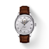 Tissot Le Locle Powermatic 80 Open Heart Silver-Tone Dial Brown Leather T006.407.16.033.01