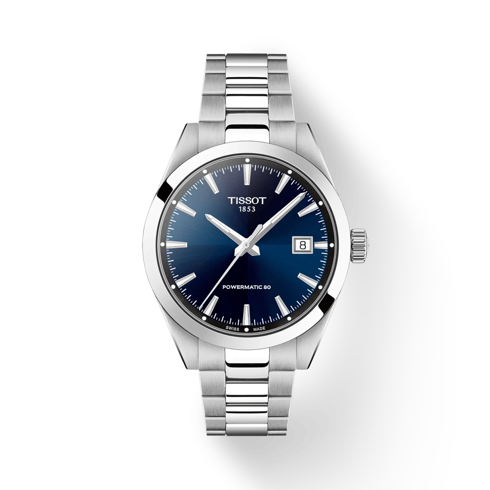 Tissot Gentleman 38mm Powermatic 80 Blue Dial Stainless Steel Watch T1658071104100 - Bijoux Eclore