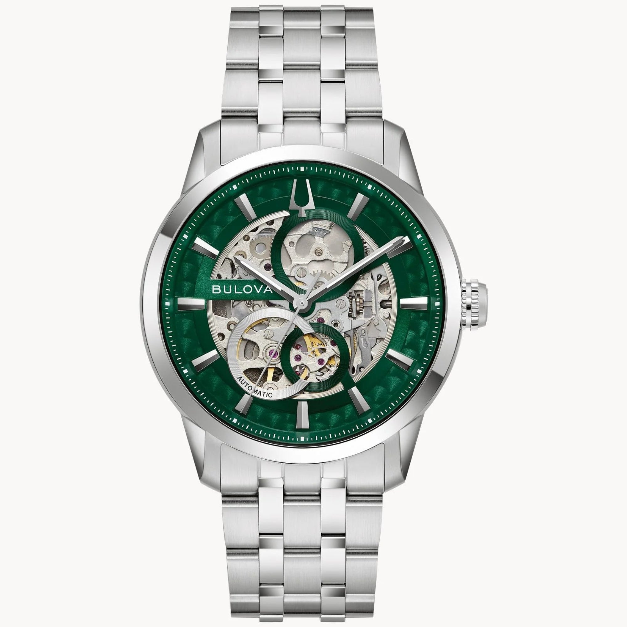 Men’s 96A329 Bulova Dress Classic Sutton Automatic Watch with Green Dial - Bijoux Eclore