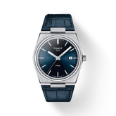 Montre Tissot PRX avec cadran bleu et bracelet en cuir bleu T137.410.16.041.00