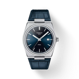 Montre Tissot PRX avec cadran bleu et bracelet en cuir bleu T137.410.16.041.00