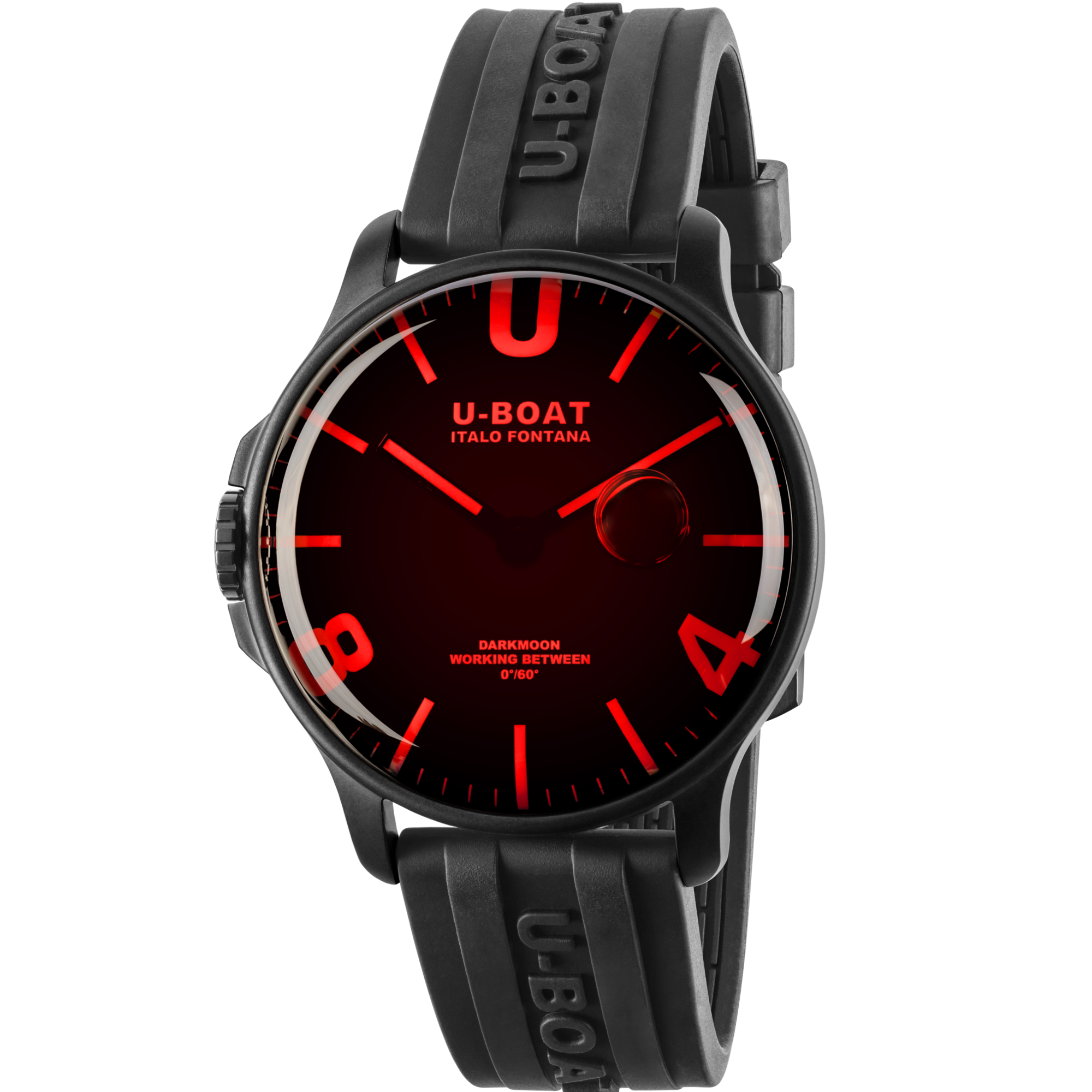 U-Boat Darkmoon 44mm Red Glass SS 8465 - Bijoux Eclore