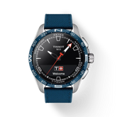 Tissot T-Touch Connect Solar Black Dial Blue Leather Strap Watch T121.420.47.051.06