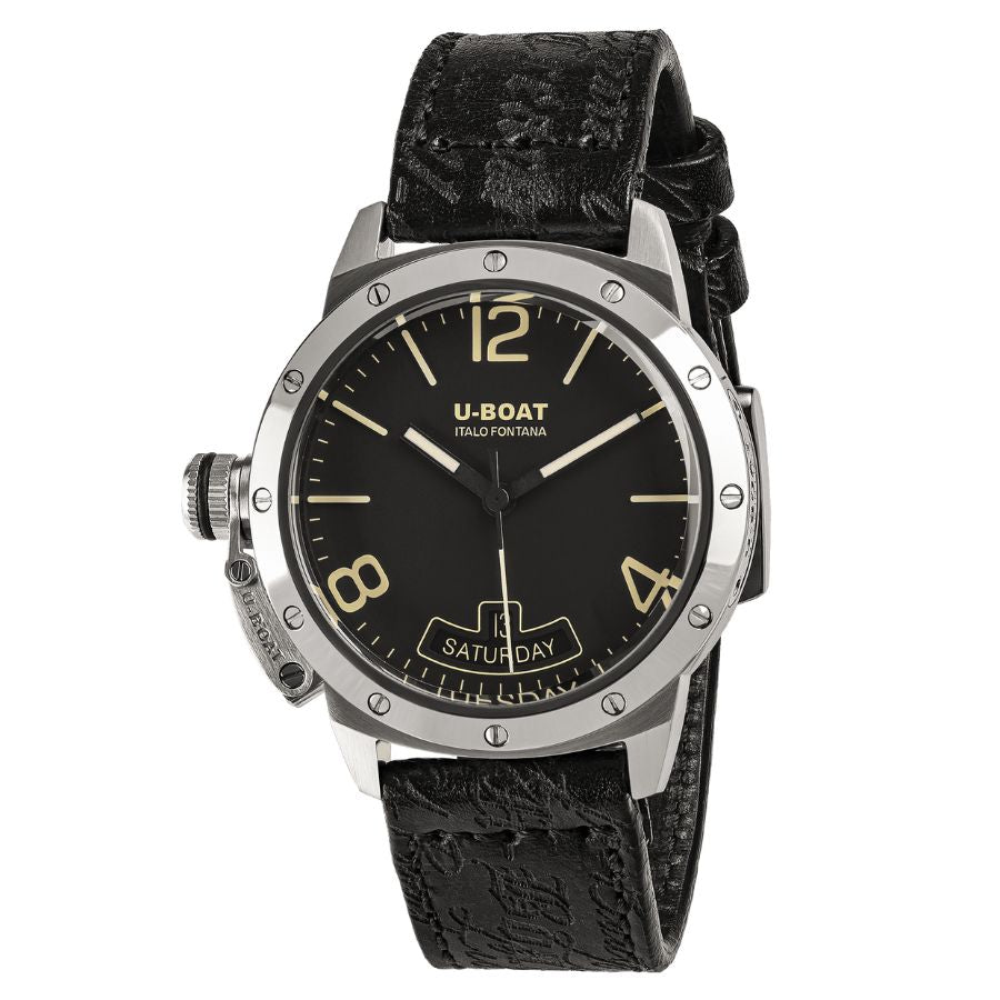 U-Boat Classico Vintage 40mm Black Bezel 8890 - Bijoux Eclore