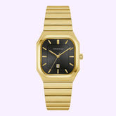 Caravelle by Bulova Vintage Dress Black Dial Gold-Tone Stainless Steel Watch 44B131 - Bijoux Eclore