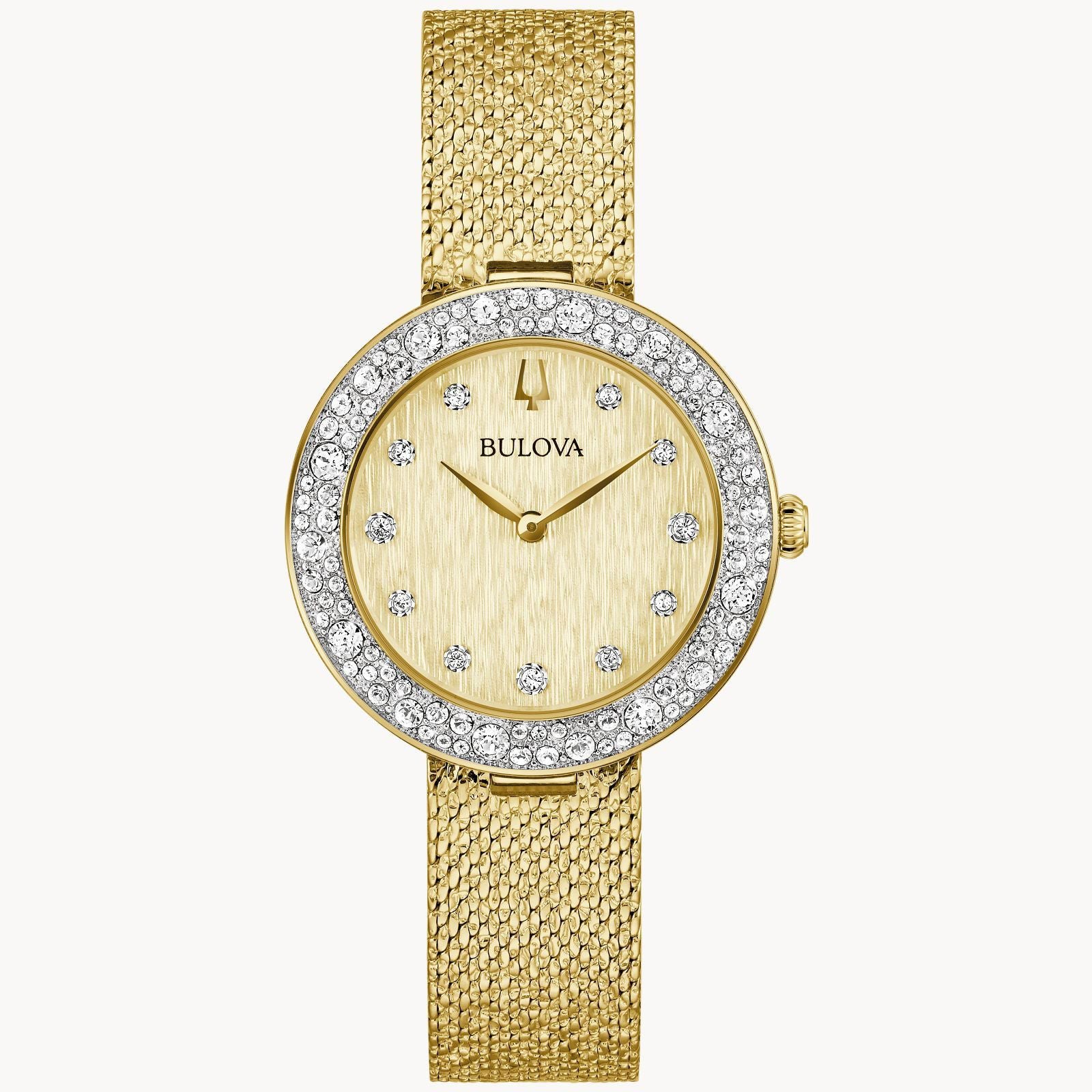 Bulova Crystal Golden Age Yellow Gold Dial Ladies Quartz 98L321