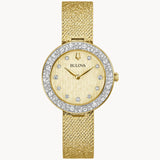 Bulova Crystal Golden Age Yellow Gold Dial Ladies Quartz 98L321