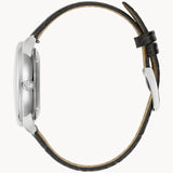 Bulova Hudson Black Dial Black Leather Strap Mens Watch 96B441