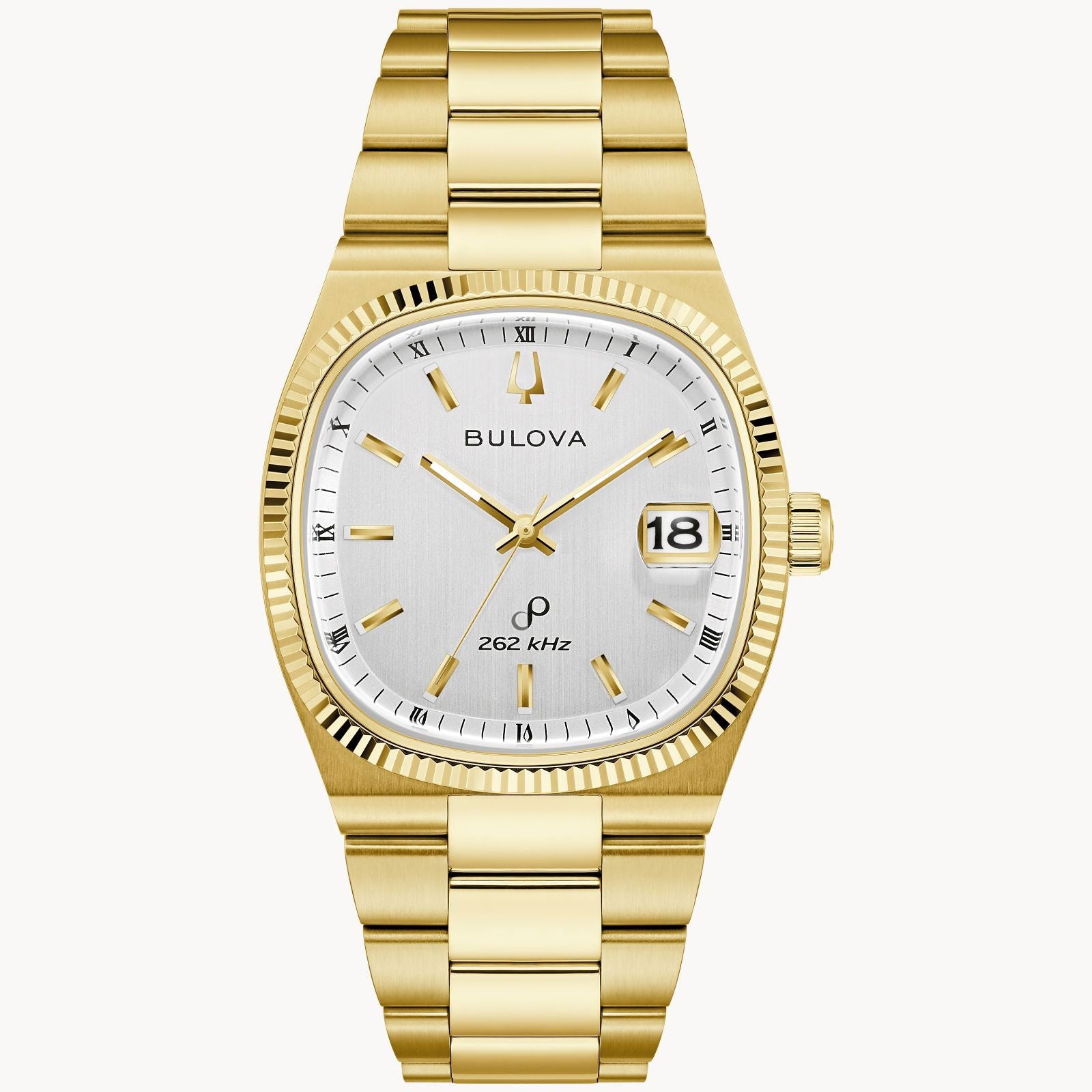 Bulova Super Seville Gold Fluted Bezel Precisionist 38mm Watch 97B223