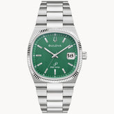 Bulova Super Seville Green Dial Stainless Steel Watch 38mm 96B439