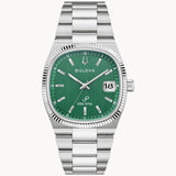 Bulova Super Seville Green Dial Stainless Steel Watch 38mm 96B439