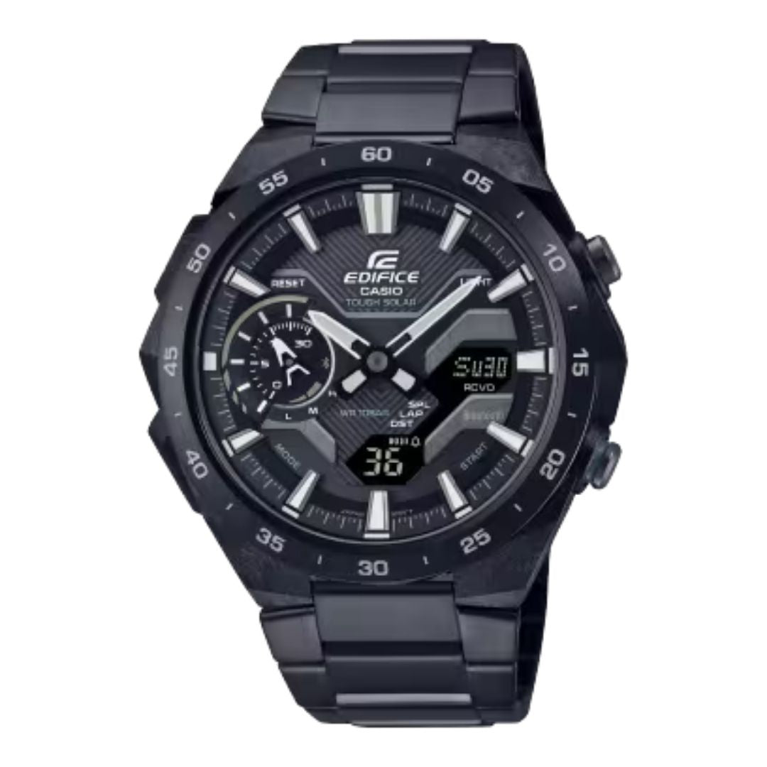 Casio Edifice Black Stainless Steel Watch ECB2200DC-1A