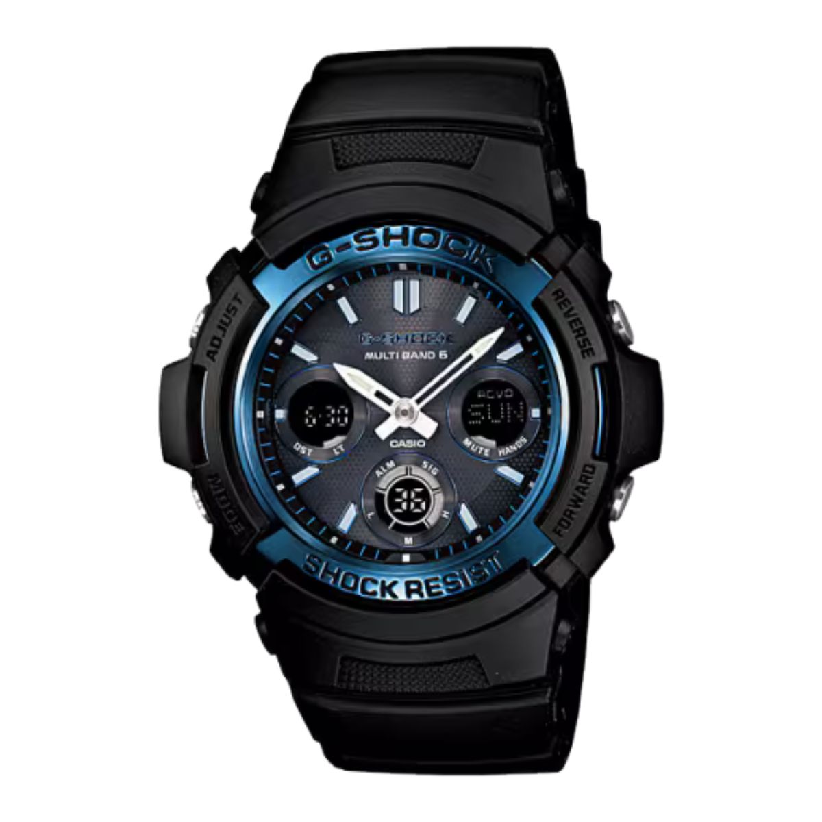 Casio G-Shock Chrono Ana-Digi Solar Black Resin Watch AWGM100A-1A