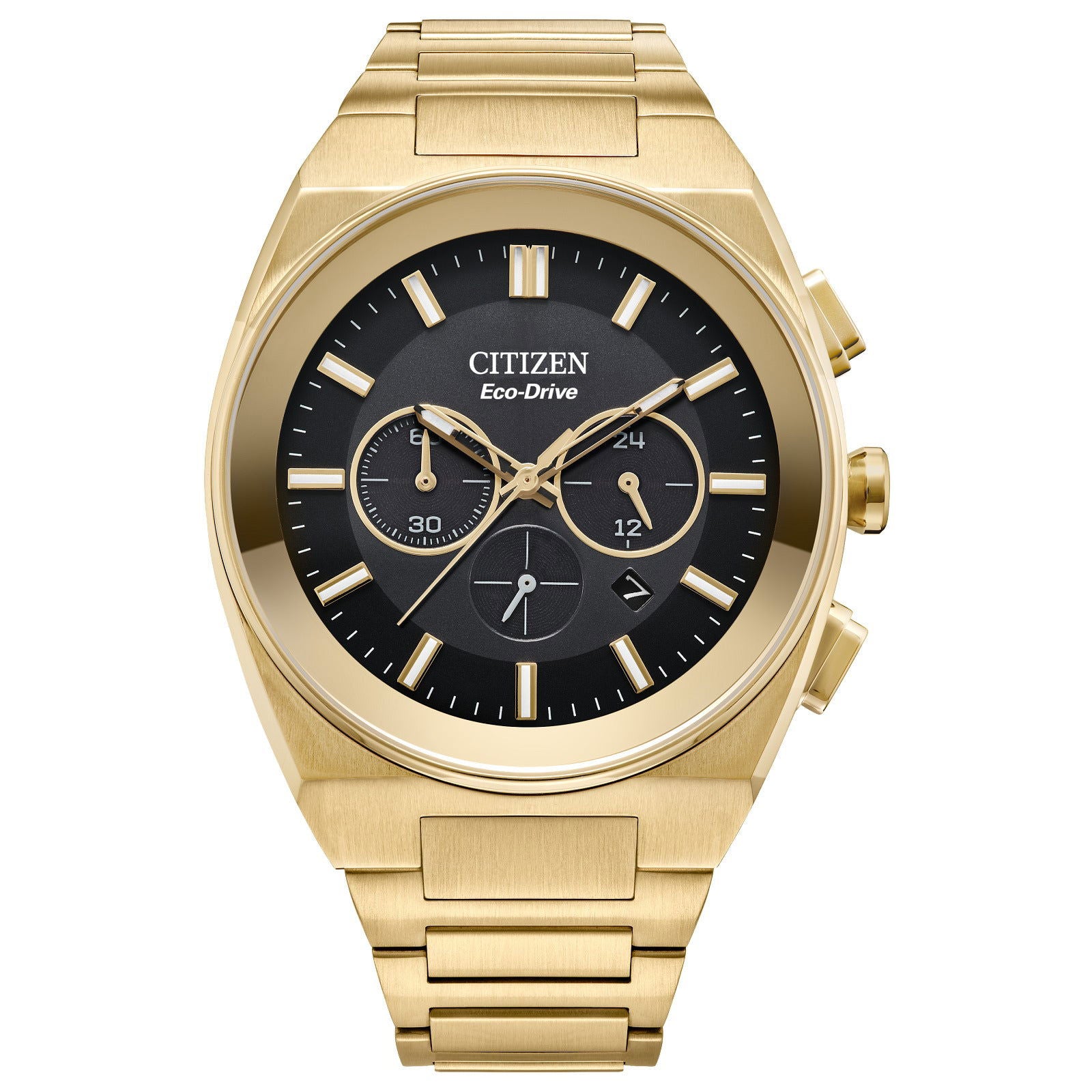 Citizen Men's Eco-Drive Axion Gold Tone Stainless Steel Black Dial CA4582-54E