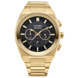 Citizen Men's Eco-Drive Axion Gold Tone Stainless Steel Black Dial CA4582-54E