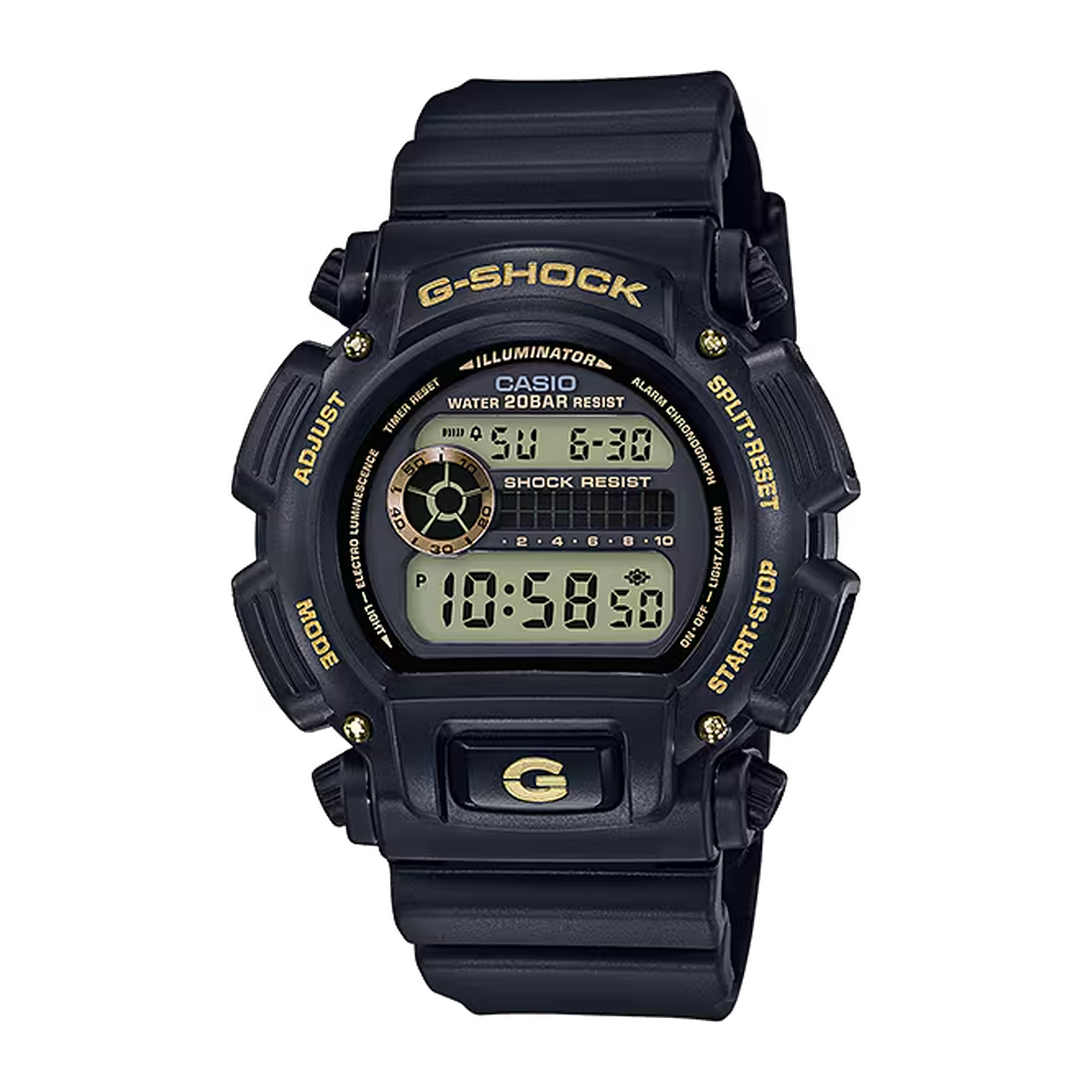 Casio G-Shock Black & Gold Series Standard Digital Resin DW9052GBX-1A - Bijoux Eclore