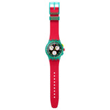 Swatch Neon Emerald Chrono SUSG409 Retro 80s Inspired Chronograph Watch 42mm - Bijoux Eclore