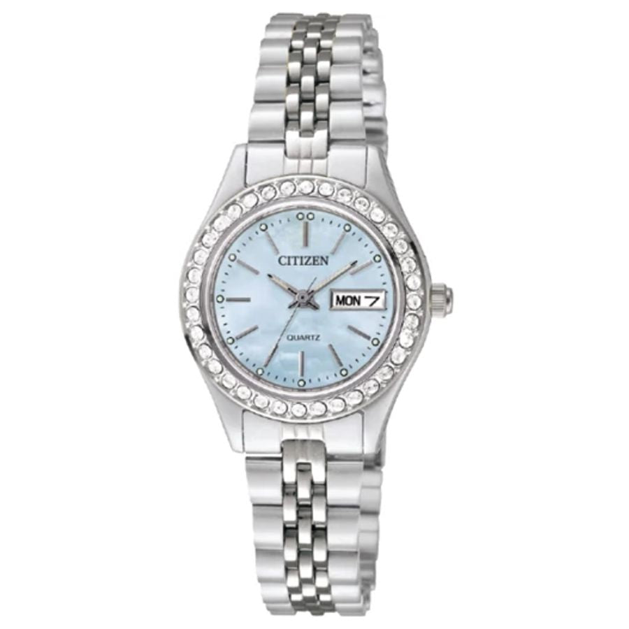 Citizen Quartz Crystal Blue Dial Ladies Watch EQ0530-51N - Bijoux Eclore