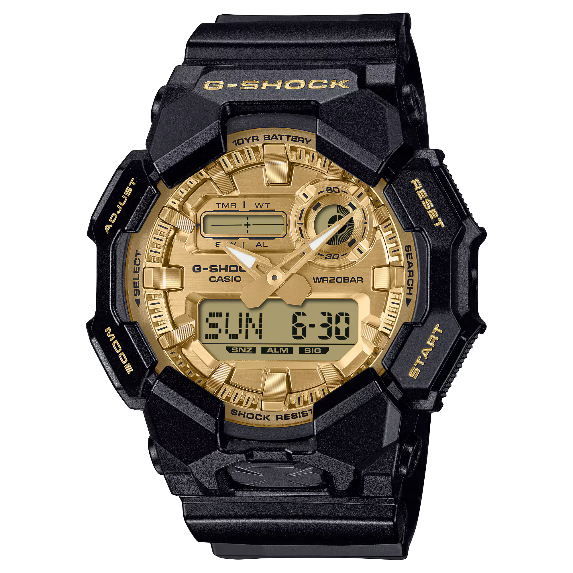 CASIO G-Shock Men's Watch Ana-Digi Black/Gold GA-010GGB-1A9 - Bijoux Eclore