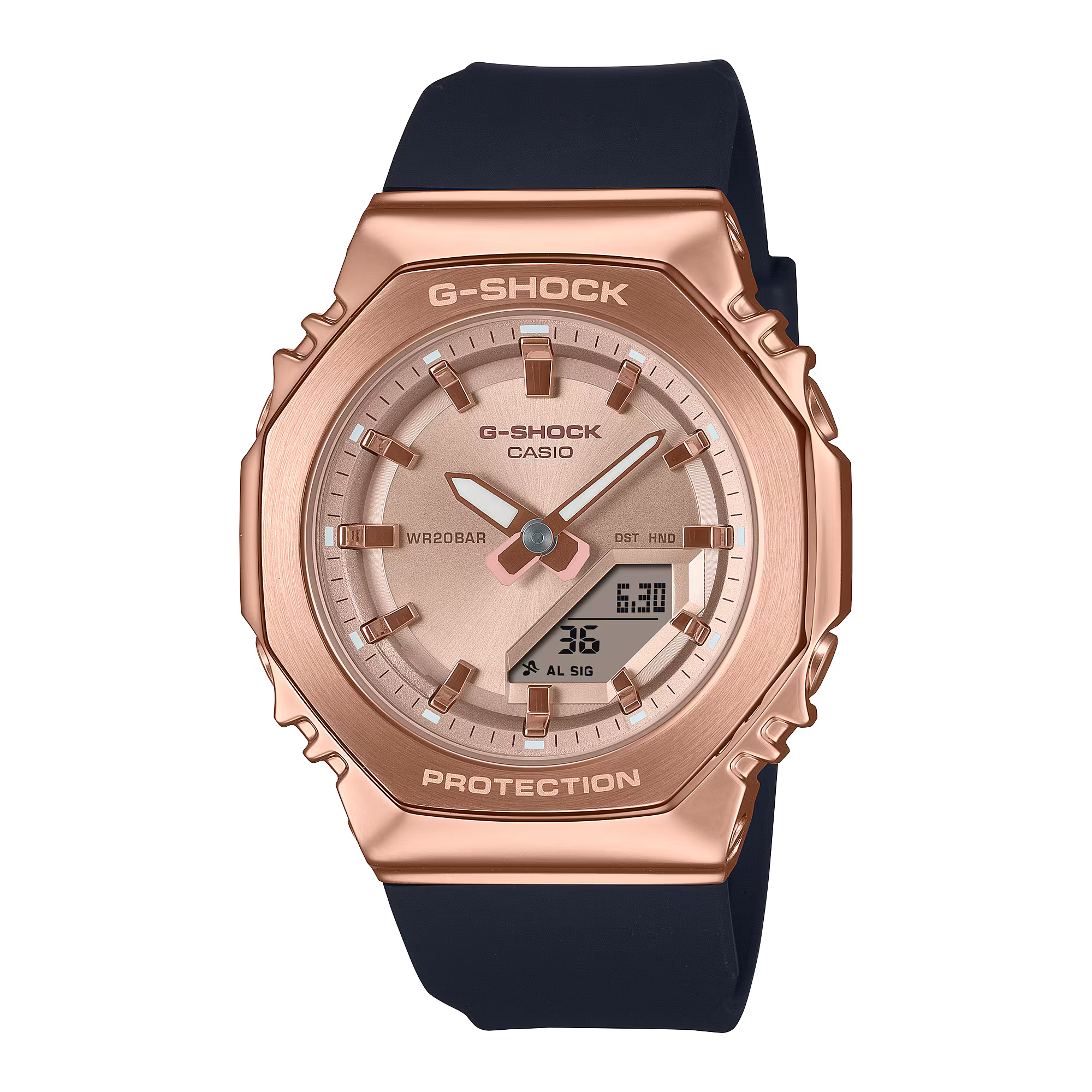 CASIO G-SHOCK Analog-Digital Metal Covered Pink Gold Series GMA-S2110PG-1A4 - Bijoux Eclore