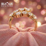 Graduated Pear Diamond Band in Warm Yellow Gold - Bijoux Eclore