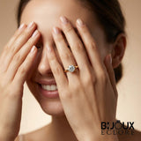 Classic Gold Solitaire Engagement Ring for Women with Round Brilliant Center Stone and Timeless Minimal Design - Bijoux Eclore