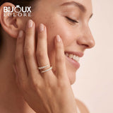 Premium Yellow Gold Diamond Bypass Ring with Elegant Open Band Design - Bijoux Eclore