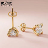 Moissanite Round Cut Earing - Elegant Solitaire Earrings for Women with Secure Screw Backs - Bijoux Eclore