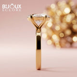 Grande Amour Oval Diamond Solitaire Engagement Ring in Polished Yellow Gold - Bijoux Eclore
