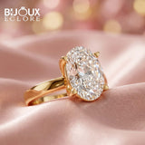 Grande Amour Oval Diamond Solitaire Engagement Ring in Polished Yellow Gold - Bijoux Eclore