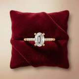 Oval Diamond Ring with Side Stones – Classic Proposal Ring - Bijoux Eclore