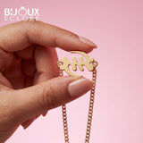 Custom Yellow Gold Necklace with Calligraphy Design - Bijoux Eclore