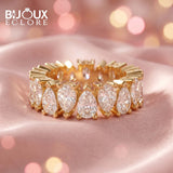 Palais Lumière Fancy-Cut Diamond Eternity Ring in Statement Yellow Gold - Bijoux Eclore