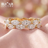 Arabella Crown Marquise Diamond Eternity Ring in High-Polish Yellow Gold - Bijoux Eclore