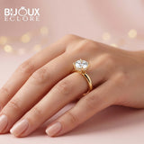 Cathedral Solitaire Diamond Ring with Hidden Pavé Gallery - Bijoux Eclore