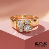Luxury Gold Diamond Cluster Statement Ring for Women with Bold Multi Stone Elevated Design - Bijoux Eclore