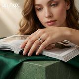 High-End Marquise Diamond Ring with Structured Baguette Side Stones and Pavé Crown Setting - Bijoux Eclore