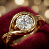 Round Diamond Twist Ring – Modern Love Ring for Her - Bijoux Eclore